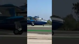 Grumman Albatros taking off at KSMO