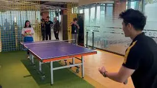 Praktik Forehand Smash with atlet tiket.com (obed, ki