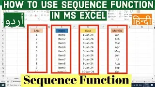 How to Use sequence Function in Ms Excel | Sequence Function in Ms Excel