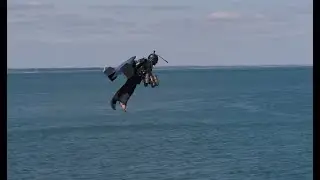 A LETTER SENT BY RICHARD BROWNING WITH A JETPACK CROSSING THE SOLENT