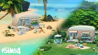 Ocean 🌊 vs Forest 🌳, Trailer Camping | Sims 4 Building | No CC