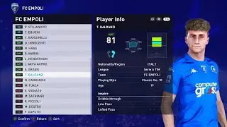 EMPOLI PLAYER FACEPACK, KITSPACK AND FILE EDIT | PES 2021| PC VERSION
