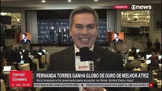 Plantão GloboNews - Fernanda Torres ganha Globo de Ouro de melhor atriz - 06/01/2025