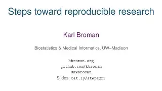 Steps toward reproducible research