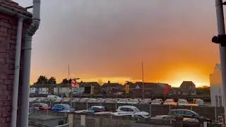 Beautiful Sunset With The Dancing Of The Birds - A Murmuration Of Starlings