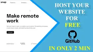 Host Website for FREE on GitHub in 2 Minute Only #github