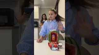 Короче говоря Алинка спрятала вкусняшки  в арбуз 