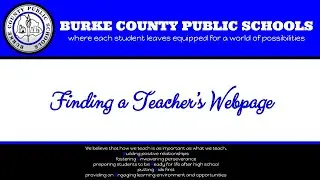 BCPS Website ❙ Finding a Teacher's Page