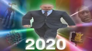 Wide Putin walking but he's traveling through the year 2020
