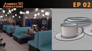 EP 02 Cinema 4D Cyberpunk Diner Tutorial | 3D Modeling Cups and Plates