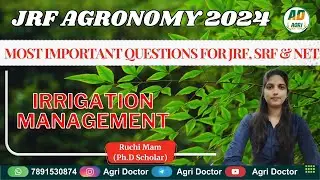 AGRONOMY || MOST IMPORTANT QUESTIONS FOR JRF SRF & NET || JRF AGRONOMY ONLINE CLASSES 2024