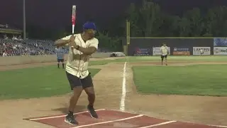 Former Cub Derrek Lee mashes two home runs leading his team to win in Legends Softball Game at Rivet