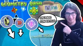 HUNDÍ OBJETOS DE GEOMETRY DASH EN LA PISCINA PARA CREAR UN NIVEL