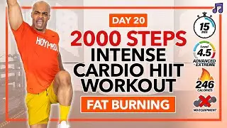 15 MIN Standing Quick Cardio Fat Burning Workout | 2000 Steps Cardio - Day 20