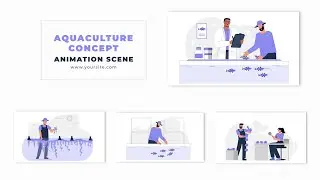 Aquaculture Concept Flat Vector 2D Animation Scene