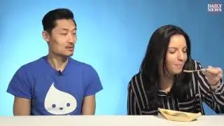 Taste testing the Raindrop Cake