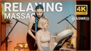 ASMR Relaxing Back and Shoulders Massage on Chair by Anna