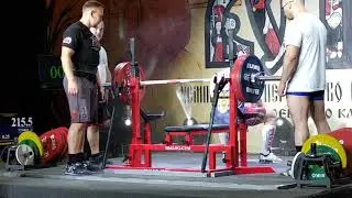 Inzarkin Dmitriy RAW bench press 215,5kg@93kg. New record of Russia.