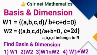 Basis and Dimension of vector space |vector space csir net   #vectorspace #csirnetmathematics