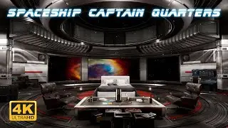 Spaceship Captain's Quarters Relaxation. Sci-Fi Ambiance for Sleep, Study, Relaxation