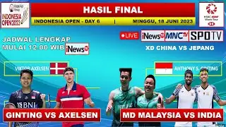 Jadwal Final Indonesia Open 2023 Hari Ini Live INEWS TV -- GINTING vs AXELSEN - MD Malaysia VS India