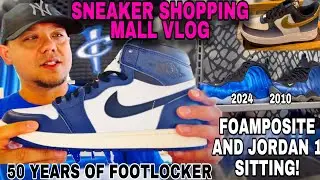 Air Jordan 1 Midnight Navy High Og , Nike Foamposite Royals Sitting! Sneaker Shopping Mall Vlog