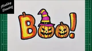 How to Draw Halloween Pumpkin Boo