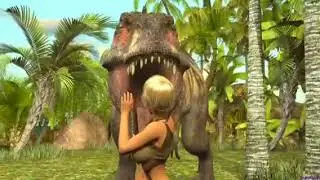 Animation dino eatn girl