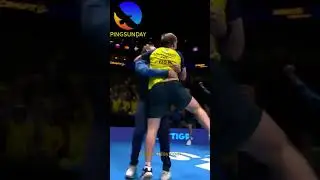 Alexis Lebrun, Truls Moregard with broken rackets 