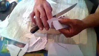 Заточка ножей на наждачной бумаге.
