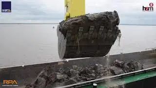 HUGE Boskalis' pontoon dredger Magnor in Hull with an MST bucket.