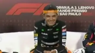 Journalist congratulated Oscar for the win rather than Lando #brazilgp