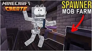 Easy SPAWNER Mob Farm using Minecraft Create Mod!