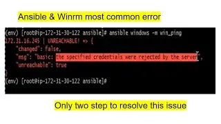 ansible winrm : the specified credentials were rejected by the server