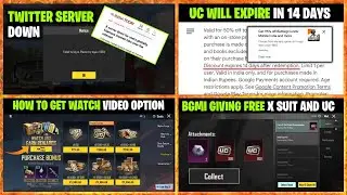 Bgmi Failed to login Error 105 | Watch video option not showing in bgmi | Uc offer Expire in 14 Days