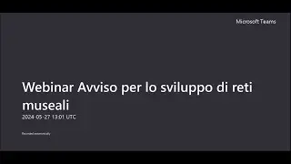 webinar avviso per lo sviluppo di reti museali