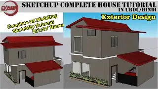 Floor plan to 3D Model Making in Sketchup | Design House in Sketchup Complete tutorial in Urdu/hindi