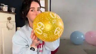 Blowing up and deflating a 60th birthday balloon 