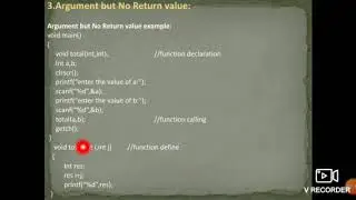 BCA C LANG SEM1 UNIT4 PART 3 TYPES OF FUNCTION,PASSING STRING & ARRAY AS FUNCTION Argu