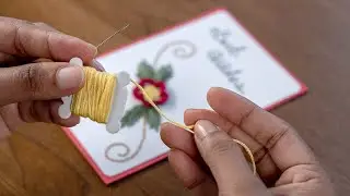 DIY Embroidered Card: A Delicate Flower Design