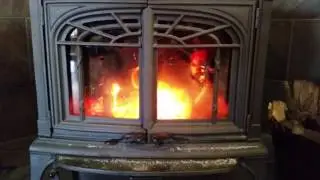 Burning ash and maple in the woodstove.