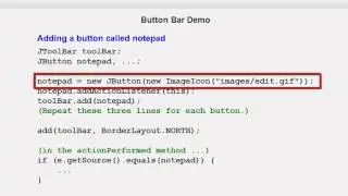 Java - Creating a buton bar