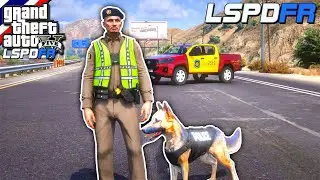 GTA V - LSPDFR มาเป็นตำรวจในเกม GTA V ตํารวจทางหลวง กับน้องหมา K9 ใช้กล้องตรวจจับความเร็วรถ 