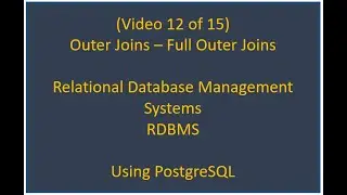 RDBMS 12/15 - Full Outer Join
