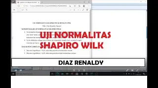 TUTORIAL UJI NORMALITAS SHAPIRO WILK MENGGUNAKAN SPSS