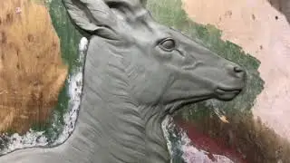 Скульптура, барельеф. Олень