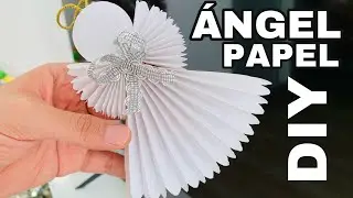 CÓMO HACER ÁNGEL DE PAPEL PARA NAVIDAD FÁCIL Y RÁPIDO/ DECORACIONES NAVIDEÑAS FÁCILES/ DIY NAVIDAD