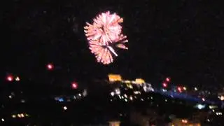 Athens fireworks over Acropolis   New year 2015