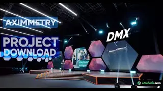 Unreal Engine DMX Virtual Set Integrated With Aximmetry | Corporate Stage Download