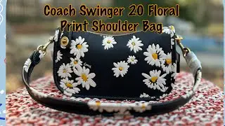 Coach Swinger 20 Floral Print Shoulder Bag unwrapping review. What fits